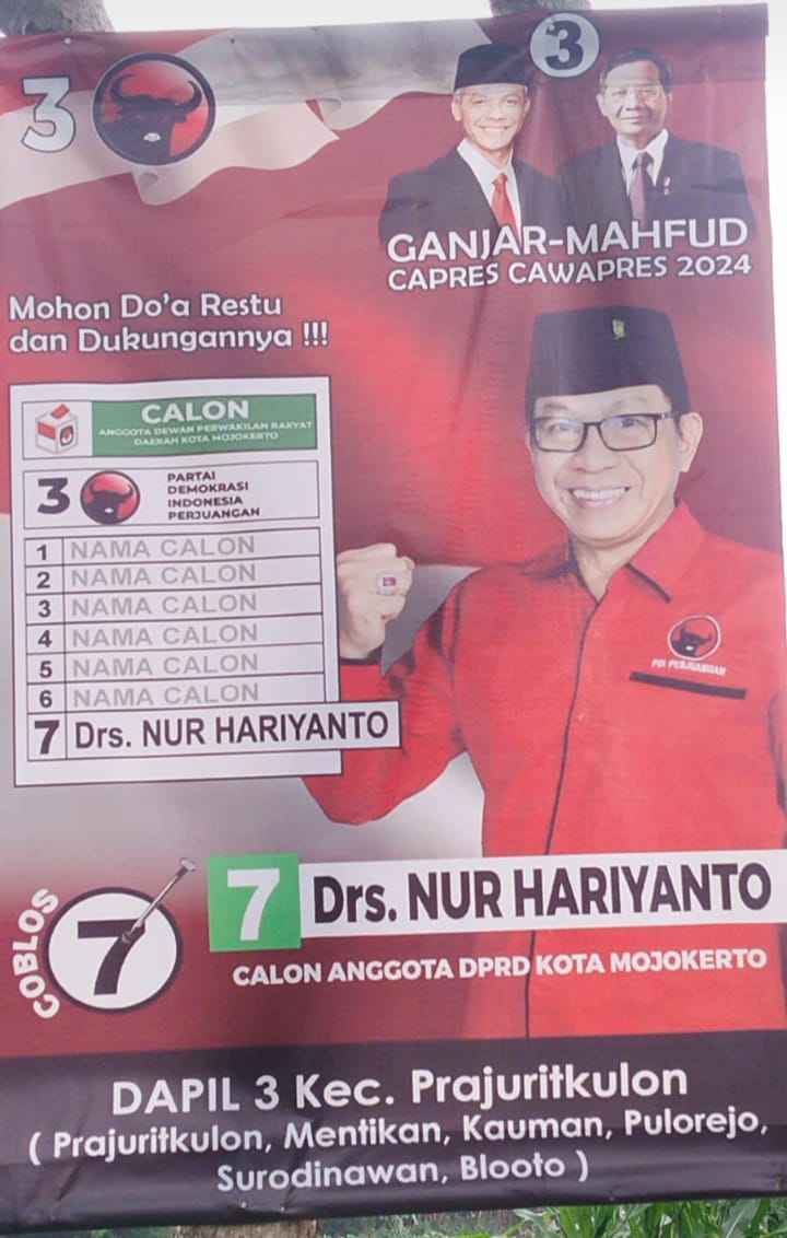Drs. Nur Hariyanto, caleg dari Partai Demokrasi Indonesia Perjuangan (PDIP),