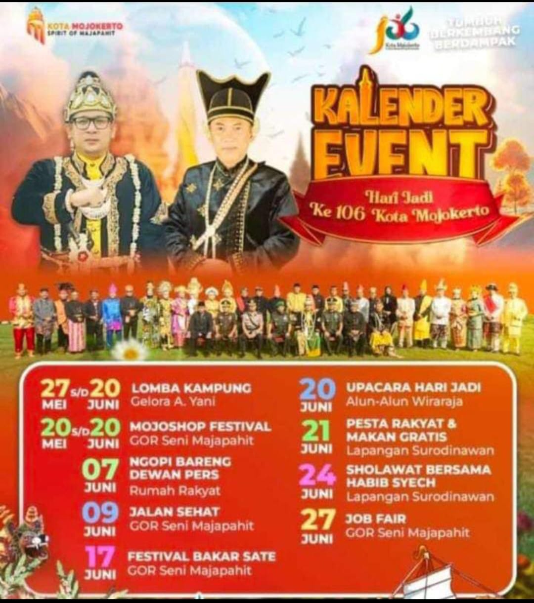 Ali Kuncoro, yang akrab disapa Mas Pj, baru saja mengumumkan serangkaian acara menarik yang akan digelar sepanjang bulan Juni. Rangkaian acara ini dirancang untuk mempererat kebersamaan warga dan memeriahkan suasana kota Mojokerto.