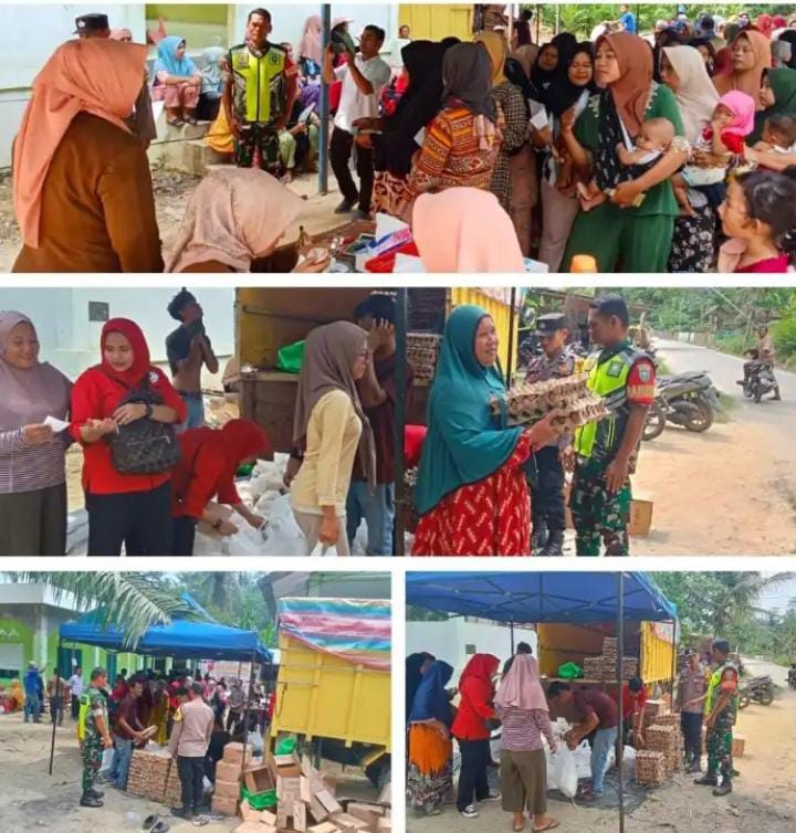 Dalam Rangka Tanggap Inflasi Babinsa Kawal Operasi Pasar Murah