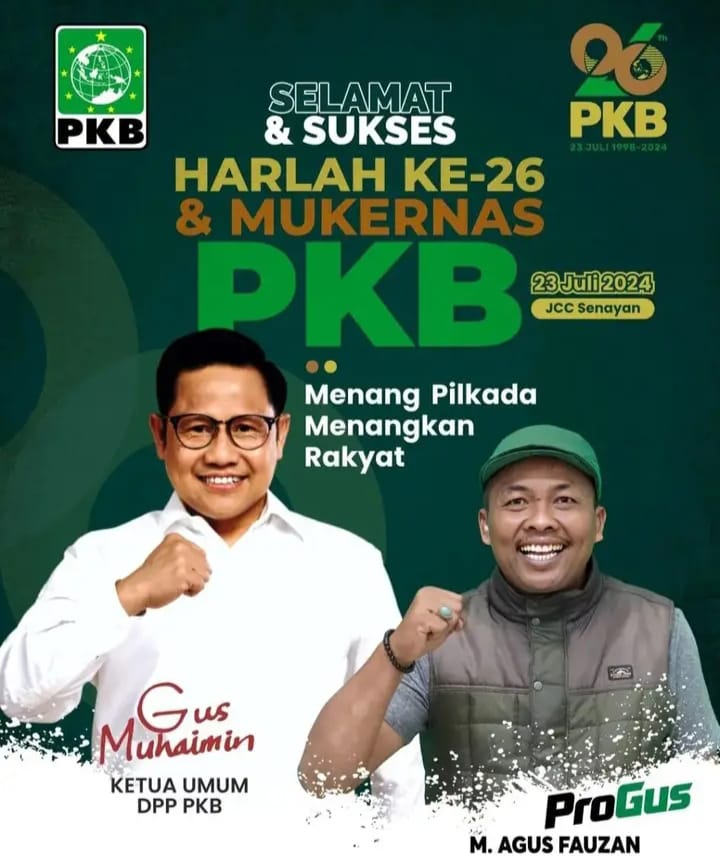 Selamat dan Sukses HARLAH Ke-26 dan MUKERNAS PKB
