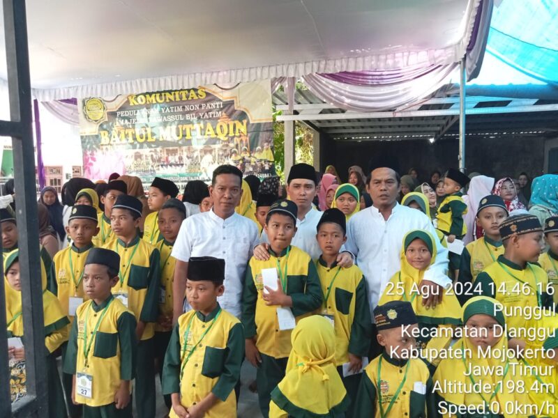 Wakil Bupati Mojokerto, Gus Bara, Bersama Tim Relawan GMB Beri Santunan kepada 80 Anak Yatim Non-Panti