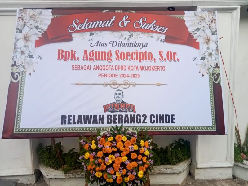 Selamat & Sukses Atas Dilantiknya Bpk Agung Soecipto ,S.OR, Sebagai Anggota DPRD PKS Kota Mojokerto Periode .2024-2029
