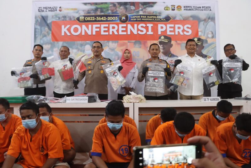 Polres Probolinggo Kota Berhasil Ungkap 21 Kasus Tindak Kriminal Selama Tiga Bulan Terakhir