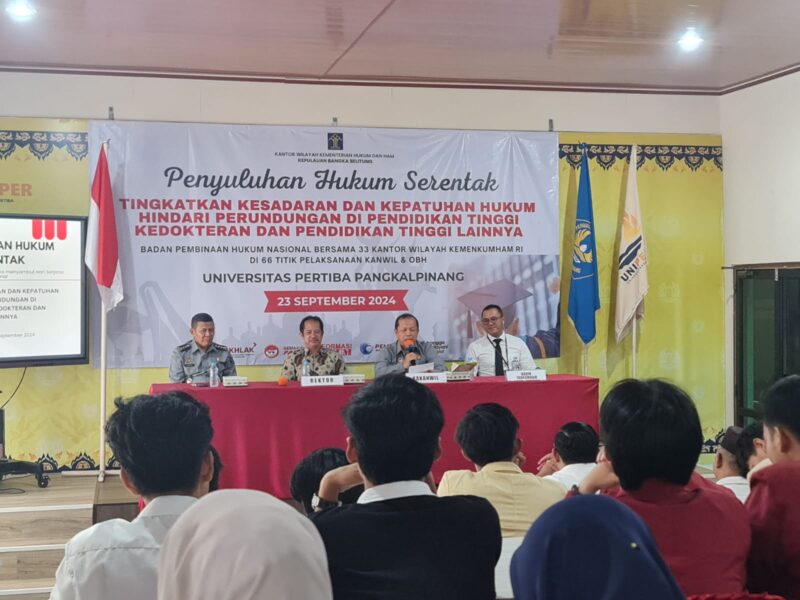 Hindari Perundungan di Dunia Pendidikan, Kemenkumham Babel Gelar Penyuluhan Hukum di Universitas Pertiba