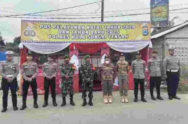 Kodim, Bersama.Polres, Serta.Satpol PP HST Jamin Keamanan Perayaan Natal dan Tahun Baru