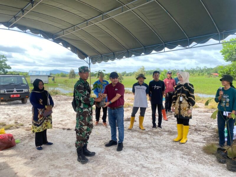 Personel Kodim 1009/Tanah Laut Mengikuti Penanaman Pohon Yang Diinisiasi Oleh DPRKPLH Tanah Laut