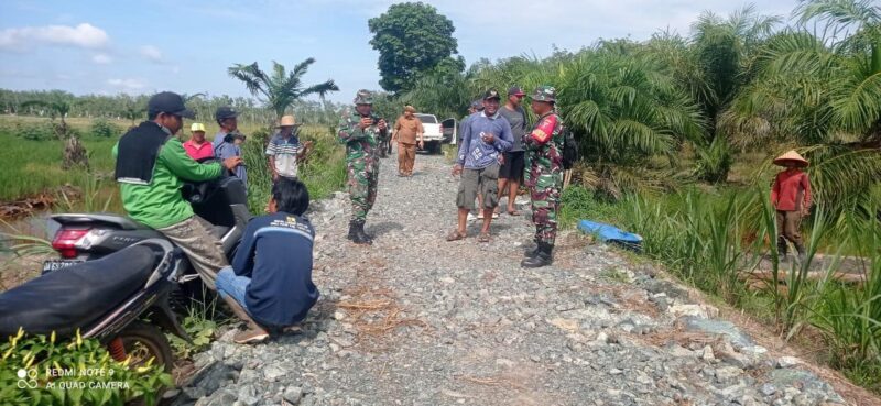 Personel Kodim 1009/Tanah Laut Hadiri Syukuran Panen Raya Padi Di Desa Kebun Raya Kecamatan Kintap