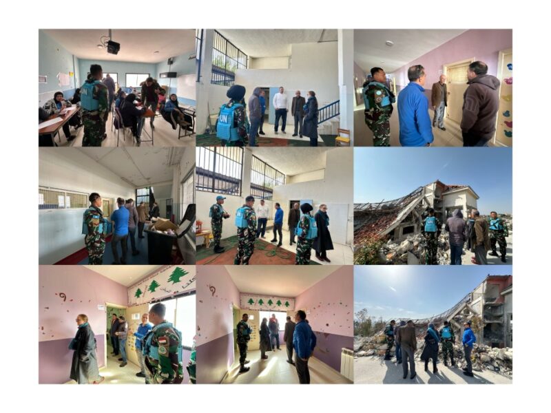 Staf Cimic Satgas Indobatt XXIII-R/UNIFIL Berkunjung ke Beberapa Sekolah Pasca Gencatan Senjata