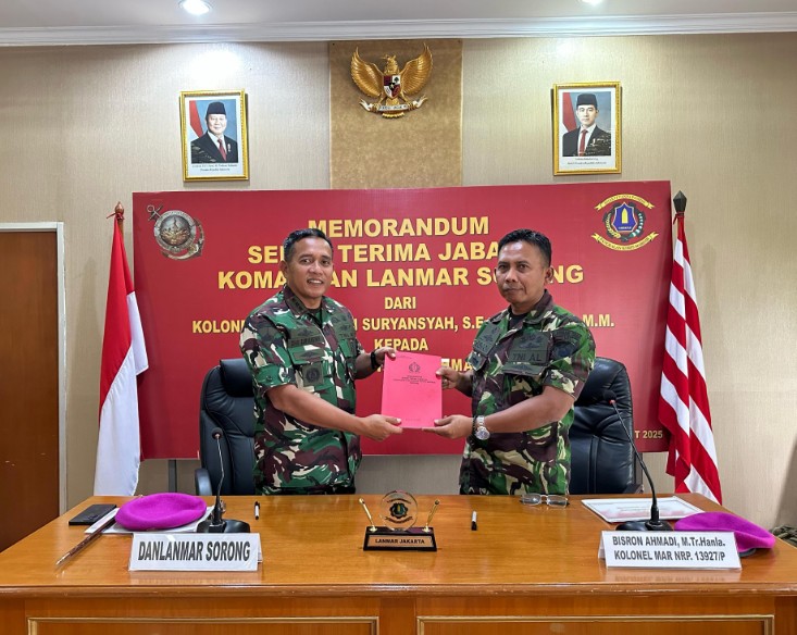 Jelang Sertijab Komandan Lanmar Sorong Melaksanakan Memorandum
