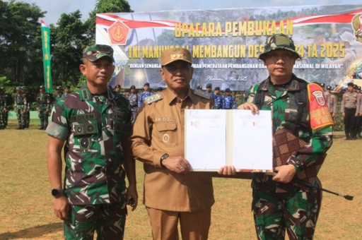 Ditandai Penandatanganan Naskah Kerjasama, TMMD Ke-124 Kodim 1009/Tanah Laut Resmi Dibuka