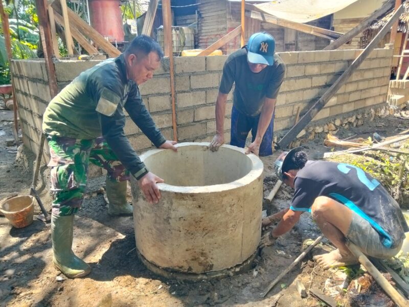 Progres Rehab RTLH TMMD Kodim HST Semakin Mantap: Pemasangan Septic Tank untuk Sanitasi Sehat