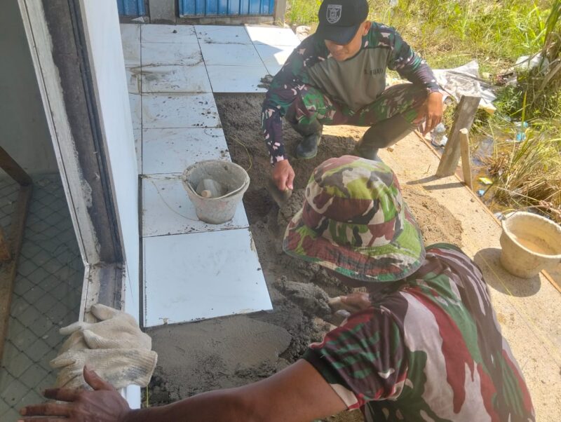 Rehab Tempat Ibadah di TMMD ke-124 Kodim 1002/HST Terus Berjalan