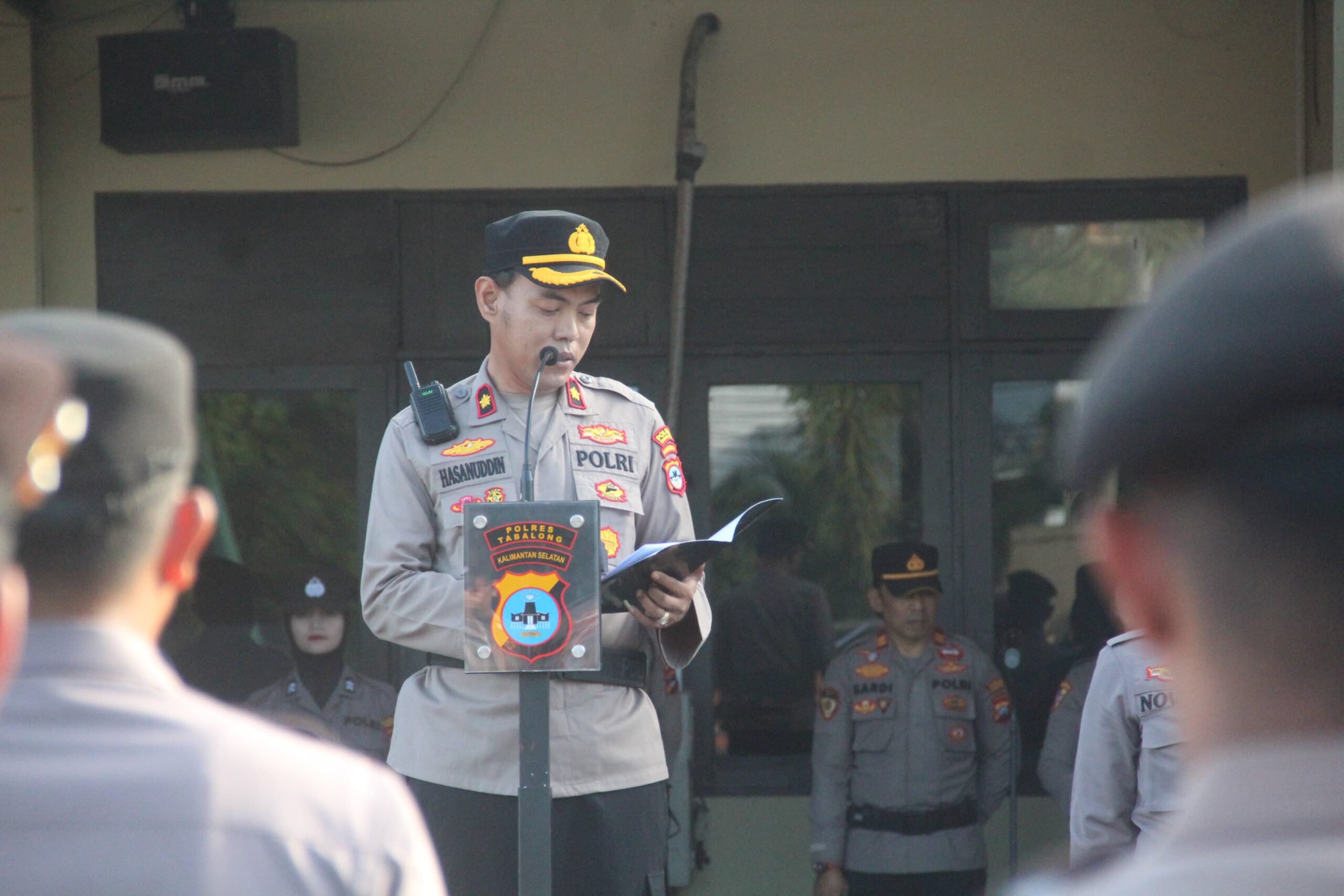 Anggota kodim 1008/Tabalong hafiri apel kesiapsiagaan penanggulangan Karhutla di polres Tabalong