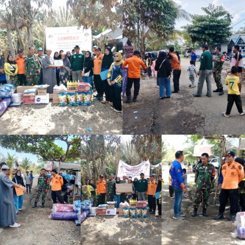 Babinsa Koramil 1002-08/LAU, dan Dinsos HST Serahkan Bantuan untuk Korban Kebakaran