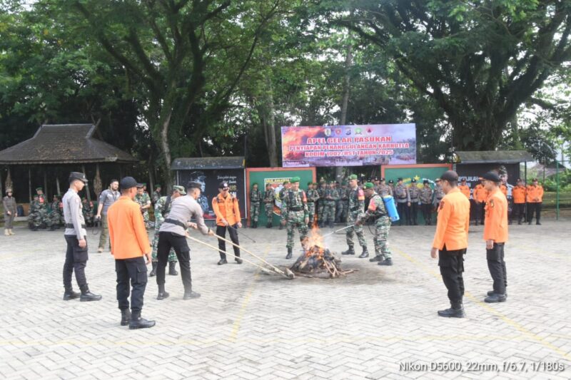 Kodim 1002/HST Cek Kesiapan Personel dan Instansi Hadapi Ancaman Karhutla