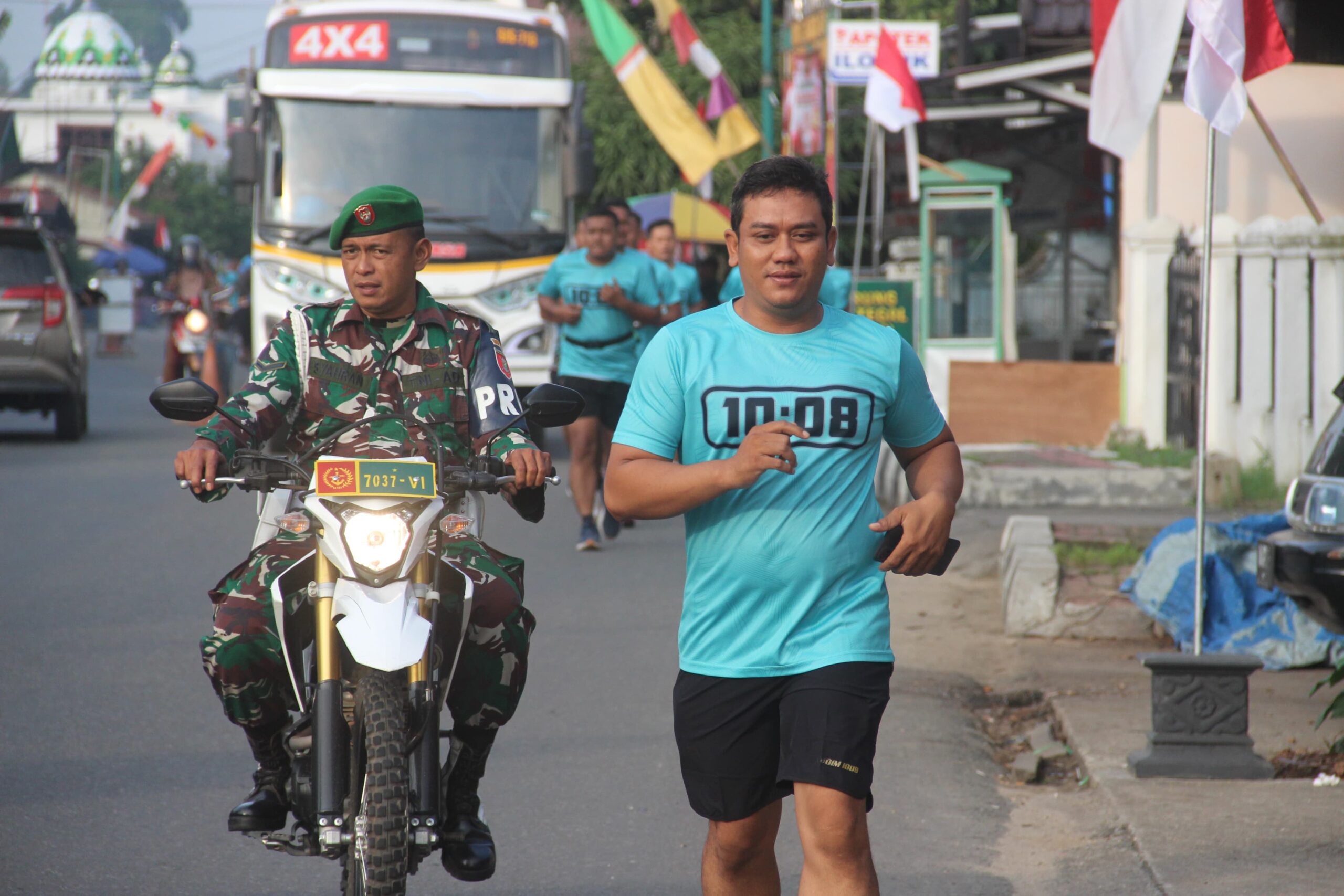 Bina Fisik dan Jalin Silaturahmi, Kodim 1008/Tabalong Gelar Lari Aerobik