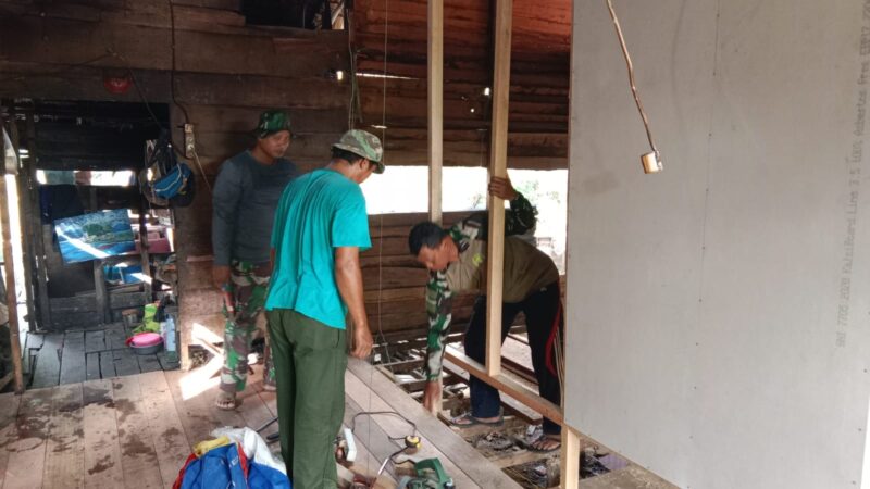 Satgas TMMD ke-125 Kodim 1007/Banjarmasin Kebut Penyelesaian Rehab Rumah Bapak Noordin