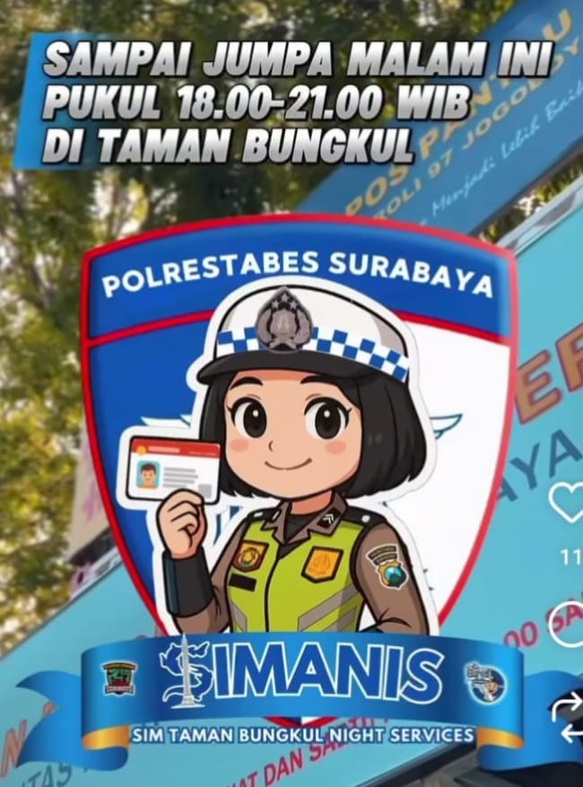 AKP Tri Arda Meidiansyah, S.TR.K, Sik Awali Potong Tumpeng Giat Launching SIManis Layanan Malam Hari Taman Bungkul