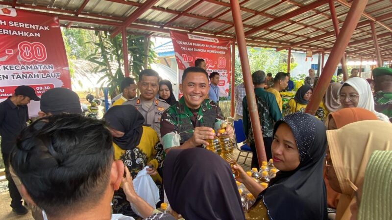Dandim 1009/Tanah Laut Menghadiri Gerakan Pangan Murah Yang Dilaksanakan Serentak Di Seluruh Indonesia