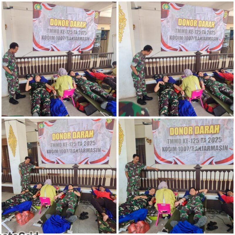 TMMD Kodim 1007/Banjarmasin Hadirkan Aksi Nyata Lewat Donor Darah