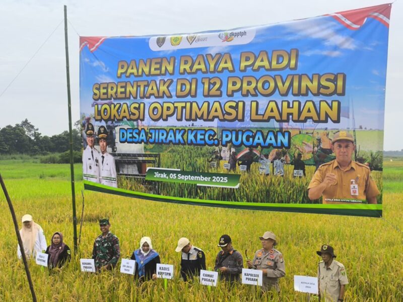 Danramil 1008-06/Banua Lawas-Pugaan, Lettu Inf Ponidi, menghadiri kegiatan Panen dan Tanam Serentak di 12 Provinsi Lokasi OPLAH, foto