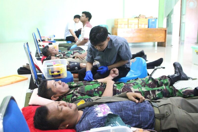 Sambut HUT TNI Ke-80 Tahun 2025 Kodim 1009/Tanah Laut Gelar Bakti Sosial Donor Darah