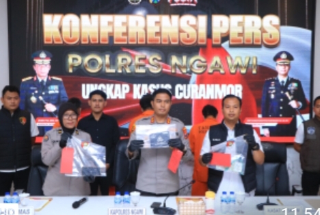 Kurang dari 24 Jam, Polres Ngawi Berhasil Ungkap Kasus Curanmor 17 TKP Lintas Provinsi