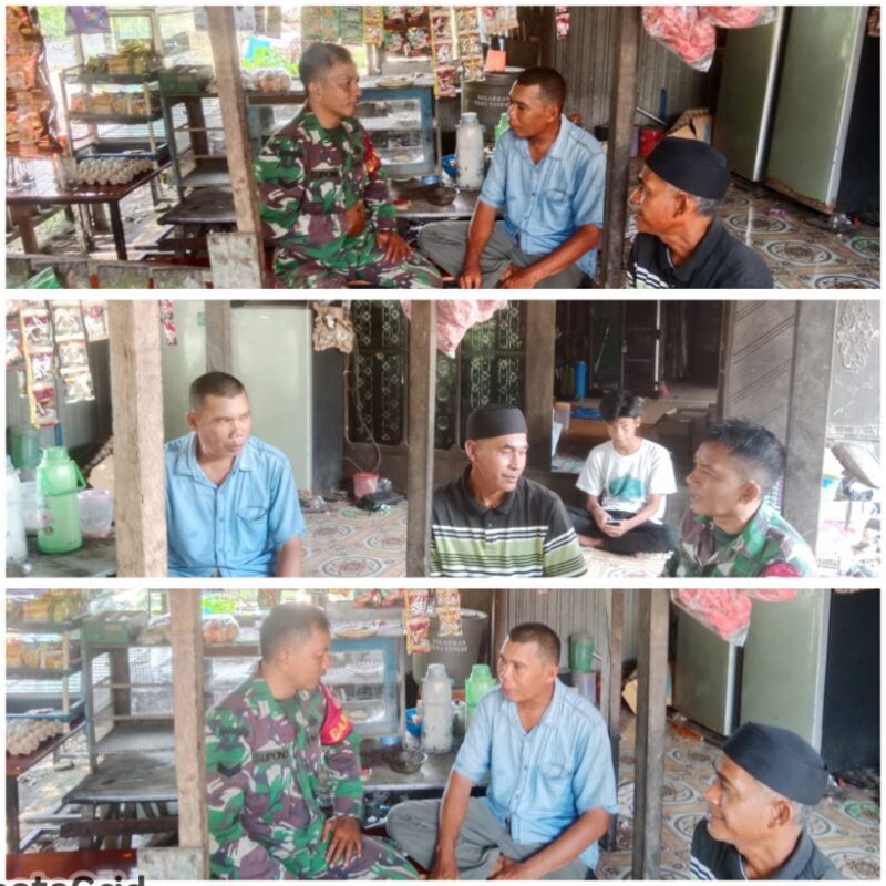 Babinsa Labuan Amas Utara Terus Perkuat Kemanunggalan TNI-Rakyat Lewat Komsos