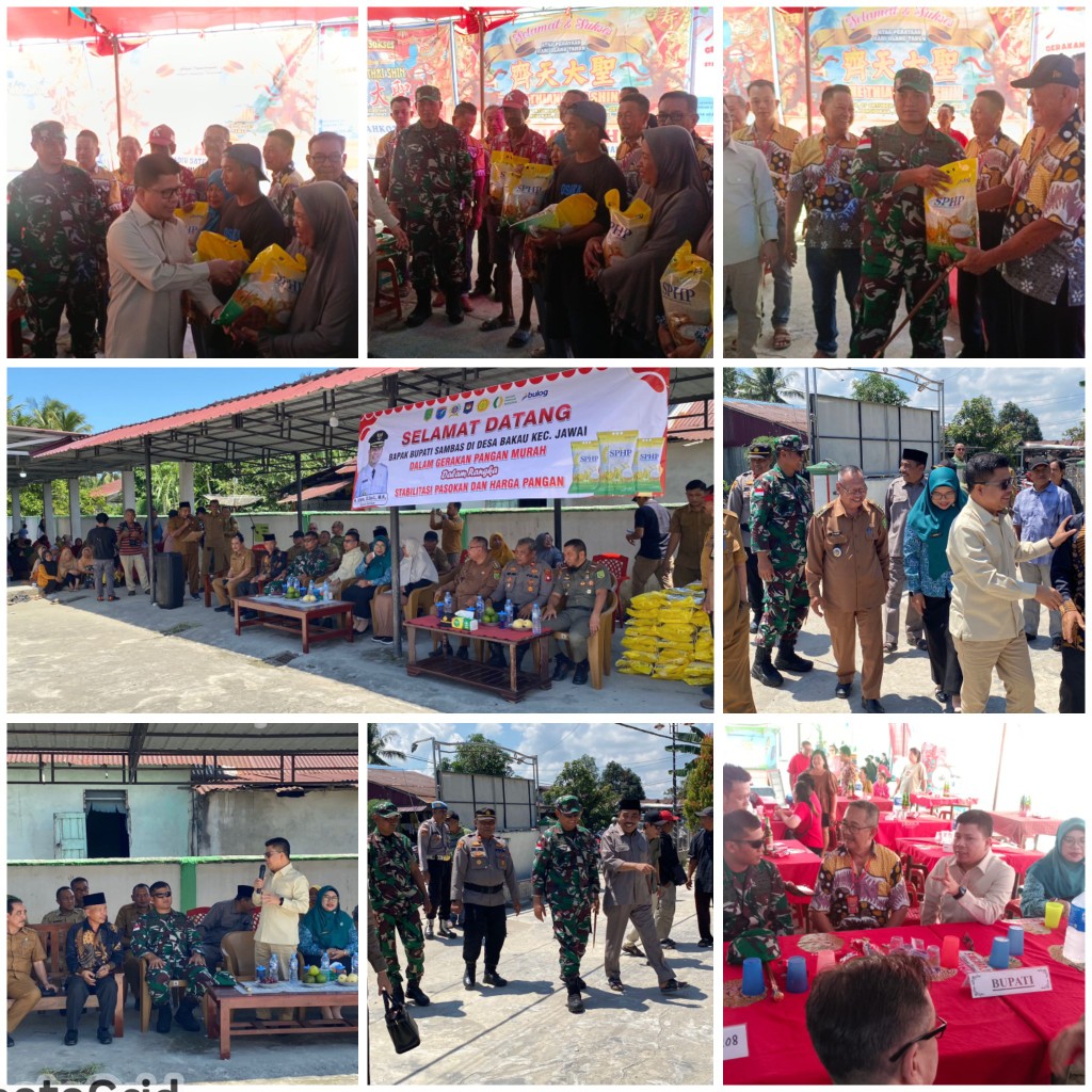 Dandim 1208/Sambas Hadiri Gerakan Pangan Murah Dalam Rangka Stabilisasi Pasokan Dan Harga Pangan