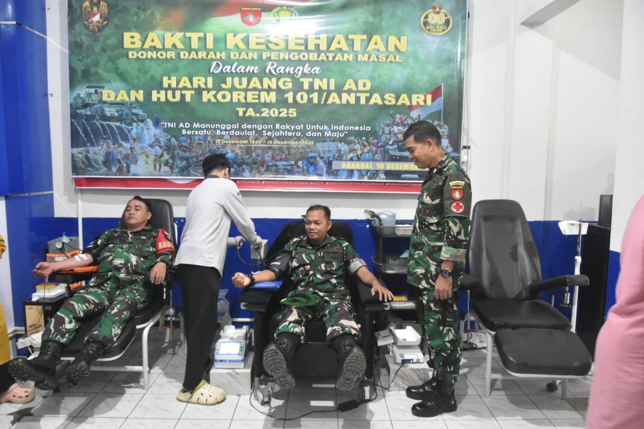 Kodim 1002/HST Wujudkan TNI Manunggal Rakyat Melalui Bhakti Kesehatan