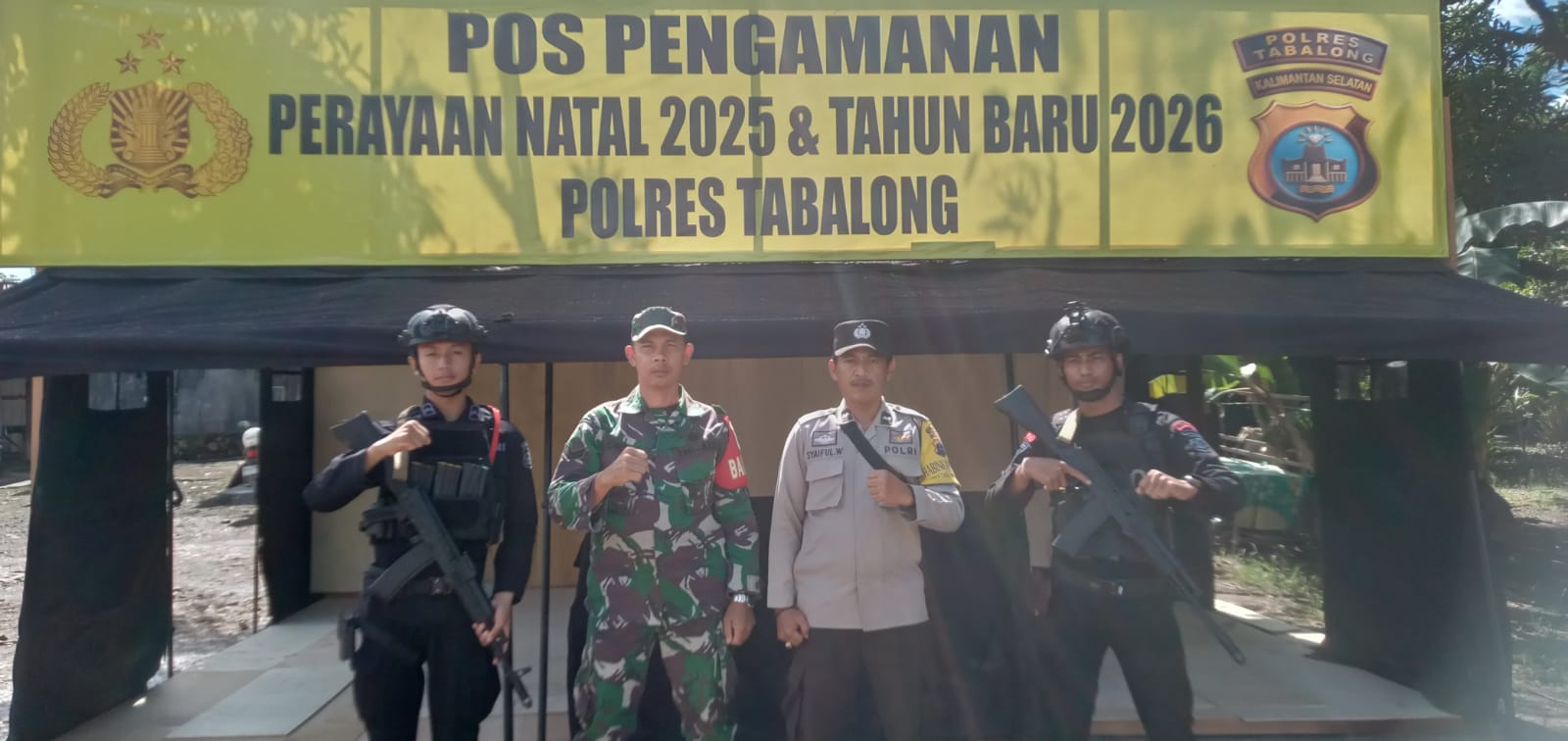 Dukung Pengamanan Nataru, Kodim 1008/Tabalong Terjunkan Personel di Titik Strategis