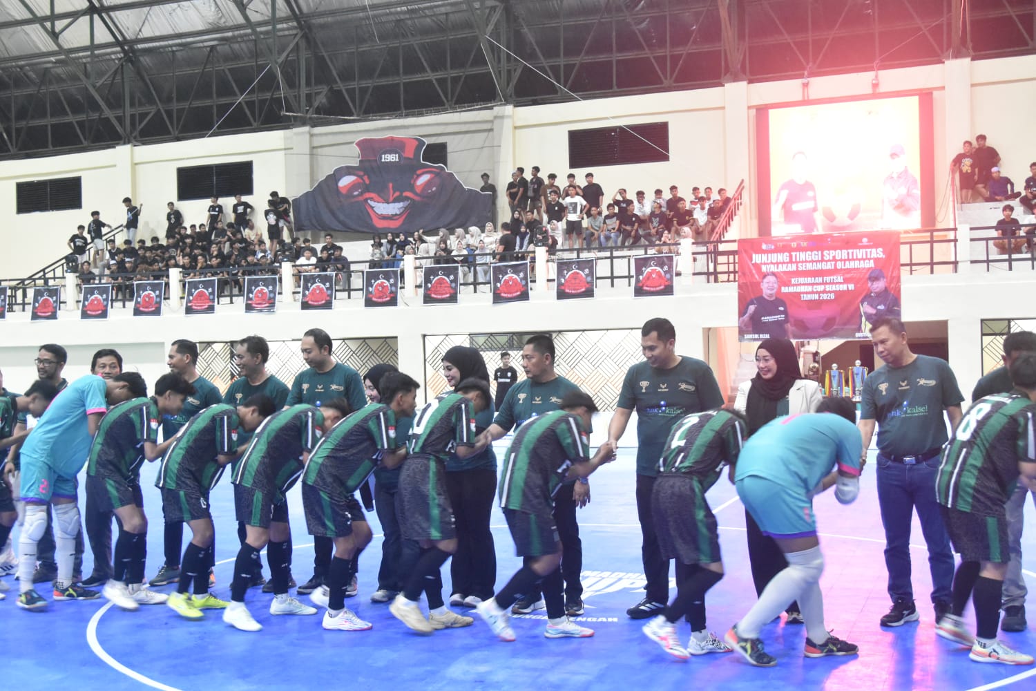 Dandim 1002/HST Hadiri Peresmian GOR Murakata dan Pembukaan Turnamen Futsal Ramadhan Cup Season 6